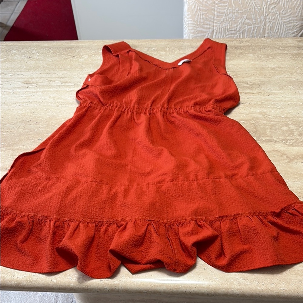 NWOT Calvin Klein Collection Orange Ruched Ruffled Mini Dress - Picture 13 of 14
